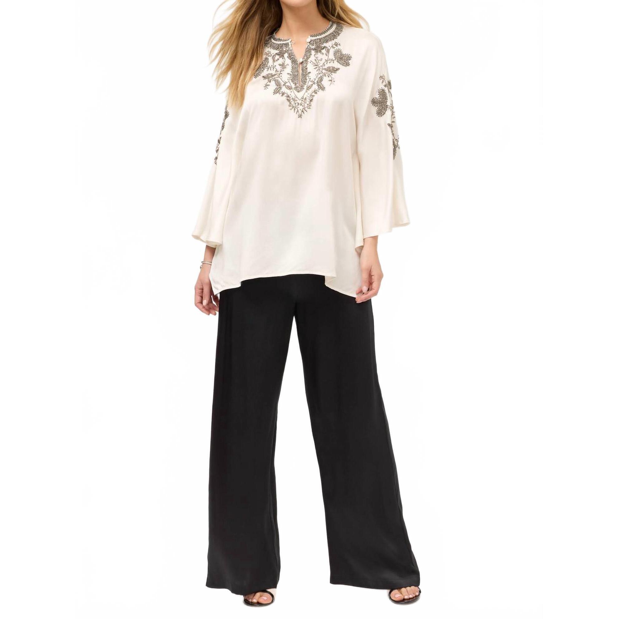 New Johnny Was La Jolla Kaftan Top In Winter White